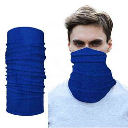 3D Solid Blue Bandana Buffs Cuello Neck Gaiter Headband Skiing Balaclava Multifunctional Headwears Bandana Outdoors Magic Scarf Y1229