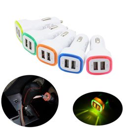 LED Double USB Square Rocket Car Charger With Light 2.1A Light-emitting Multifunctional Car Phone Charger