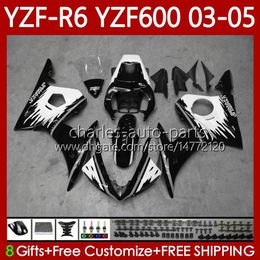 Body Kit For YAMAHA YZF-R6 YZF600 Black Grey YZF R6 600CC 2003-2005 Cowling 95No.235 YZF R 6 YZFR6 03 04 05 Bodywork YZF-600 600 CC 2003 2004 2005 Motorcycle Fairing