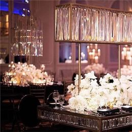 Luxury Candelabra Wedding Props Wedding Floor Candle Holder Stand Gold Backdrop