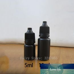 Black 5ml 10ml Cosmetic Liquid Empty Drop Bottle Plastic Pharmaceutical Essential Oil Dropper Bottles Light Avoid Free Shipping