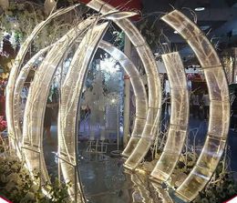 Party Decoration Luxury Iron sunshine board wedding arches grand event backdrops props T-Stage large arch road lead flower wall stand props