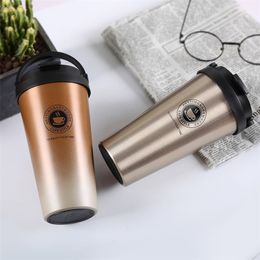 Double Wall Stainless Steel Vacuum Flasks 500ml Thermo Cup Coffee Tea Milk Travel Mug Thermol Bottle Thermocup thermoses 201204