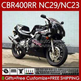 Body Kit For HONDA CBR400 RR NC29 CBR 400 RR CC NC23 400CC 88-99 Bodywork 66No.49 CBR400RR 94 95 96 97 98 99 CBR 400RR Factory black 1994 1995 1996 1997 1998 1999 OEM Fairing