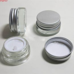 5g clear glass cream jar with silver Aluminium lid, 5 Gramme cosmetic jar,packing for sample/eye cream,5g mini bottlegood quantity