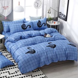 3/4pcs/Set Simple Style Stripe Fashion Comforter Cotton Bedding Bed Linen Duvet Cover Set Pillowcase Home Textile Y200417