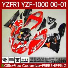 Motorcycle Body For YAMAHA YZF-1000 YZF R 1 1000 CC YZF-R1 Santander red 00-03 Bodywork 83No.40 YZF R1 1000CC YZFR1 00 01 02 03 YZF1000 2000 2001 2002 2003 OEM Fairings Kit
