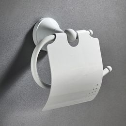 White Bathroom Hardware Accessories Set Brass Shower Soap Dish Hair Dry Holder Towel Rail Bar Robe Hook Toilet Brush Roll Holder LJ201204