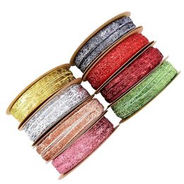 (20 meters/roll) 10mm Glitter Velvet ribbon wholesale gift wrapping decoration Christmas lace ribbons Y201020