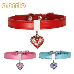 Dog Collars Abrrlo Collar Adjustable Pets Collar Pet Heart Pendant Necklace For Small Dogs Yorkshire Puppy Cat Leash Accessories1