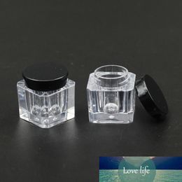 High Quality 50pcs/lot 4g Square Shape Clear Cream Jar With Black Lid Cosmetic Container Plastic Bottle Makeup Sample Jar PS Pot