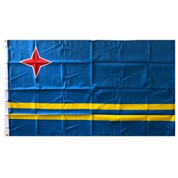 US America Aruba State Flags 3'X5'ft 100D Polyester Outdoor Vivid Colour High Quality With Two Brass Grommets