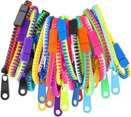 neon bracelets Canada - Fidget toy Bracelet party zipper sensory neon color children adult gift decompression toy DHL