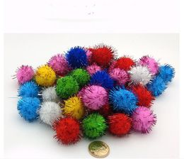 Glitter Tinsel Pom Poms Sparkle Balls for DIY Craft Party Decoration Cat Toys Multicoloured Glitters Poms Multiple Sizes Available (From 10MM