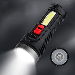 household torch Australia - Flashlights Torches Household Outdoor Portable Strong Light USB Charging OSL Highlight Mobile CoB LED Power Long-range