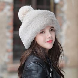 Knitted Hat Women Winter Soft Keep Warm Beanies Female Plus Velvet Fashion Pompom Knit Cap Outdoor Warm Casual Hat Skullies Christmas gift