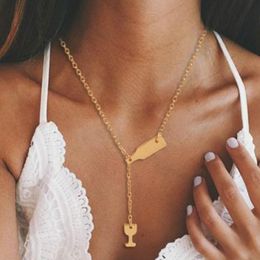 New Fashion Beer Cup Long Pendant Necklace for Women Wine Bottle Chain Necklace Party Fashion Gift Jewelry Wholesale Gift for Women