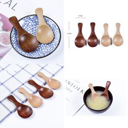 Wooden Mini Baby Spoons Powdered Milk Coffee Salt Spice Seasoning Scoops Kitchen Accessories Short Handle Round Ladle New Arrival 1 99pt G2