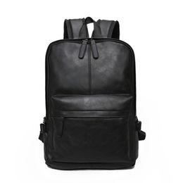 Fashion Men's Backpack For Men pu Leather Backpack Man Mens Design Bag Black Zipper Laptop Backpack Male High Quality