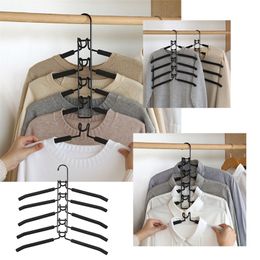 5 In 1 Multi-Layer Clothes Hangers Space-Saving Multiple Non-Slip Hanger for Wardrobe UD88 201219