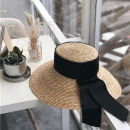 axi4-black ribbon fashihat modern fancywork style Hot sale handmade paper women hat leisure beach lady cap Y200714