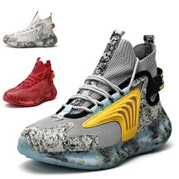 2021 Non-Brand men sport shoes black red white gray blue Splash ink mens trainers fashion sports sneaker 40-47
