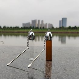 72mm glass small storage box snuff bottle portable storage with cigarette nail spoon