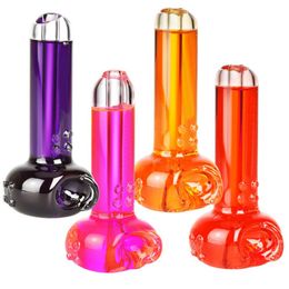 Latest Colourful Pipes Freezable Liquid Filled Pyrex Thick Glass Smoking Tube Handpipe Portable Handmade Dry Herb Tobacco Oil Rigs Philtre Bong Hand DHL Free