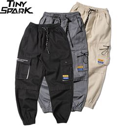Men Joggers Streetwear Cargo Pants Hip Hip Harajuku Harem Pants Autumn Casual Tactical Pants Pockets Track Trousers Cotton LJ201104