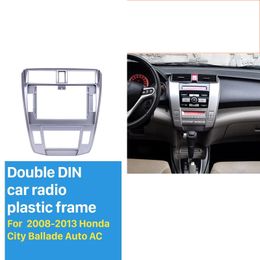 2din Silver Frame 10.1 inch for 2008 2009 2010 2011-2013 Honda City Ballade Auto AC Audio Dash Trim Fascia Panel Kit 2din