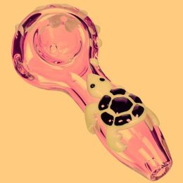 Cool Pink Colourful Pyrex Thick Glass Smoking Tube Handpipe Portable Handmade Dry Herb Tobacco Oil Rigs Bong Innovative Design Pipes DHL Free