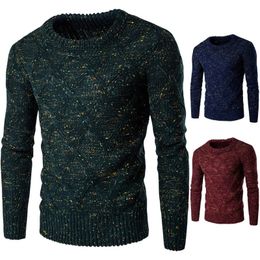 Winter Sweater Men Solid Color Sweaters Warm Casual Knitted Pullovers 201125