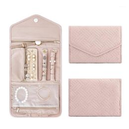 Storage Bags Foldable Travel Jewelry Organizer Roll Case For Ring Earring Necklace Watch Bag Container