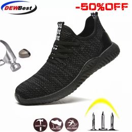 DEWBEST Breathable Toe Cap Work Safety Shoes Outdoor Men Anti-slip Deodorant Steel Puncture Proof Construction d9 Y200915