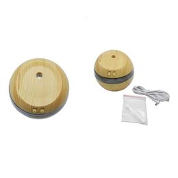 USB Ultrasonic Humidifier Wood Grain Essential Oil Diffuser 300ml mist maker LED lights for Free shipping