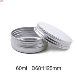 60ml Cream Jar Metal Aluminum Round Tin Cans Box Empty Candle Ointment Sample Screw Cap 50pcs/lot Random Colorqualtity