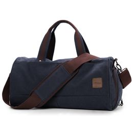 Large Gym Handbag Weekend Duffle Multi-functional Training Canvas Shoulder Luggage Bag Men Sport Fitness Bag Q0705