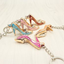 6 Different High Heels Keychains Women Bag Charms Keychain Purse Pendant Cars Holder Mini Shoe Key Ring Buckle Hanging