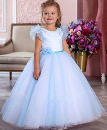 Cheap Simple 2020 Flower Girl Dresses Ball Gown Beaded Little Girl Wedding Dresses Cheap Communion Pageant Dresses Gowns