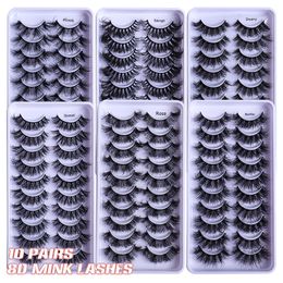 Handmade Reusable 3D Mink Fake Eyelashes Curling Up Crisscross Natural Long Thick False Lashes Extensions Makeup Accessory For Eyes Easy To Wear DHL