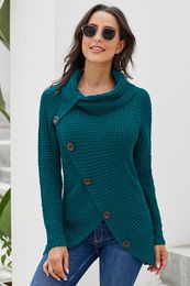 Neuankömmling Damen-Chokerpullover, Rollkragenpullover, lange Ärmel, lockere Streifen, Damenwolle, Baumwolle, Webart, lässiger Kapuzenpullover, Größe S-2XL