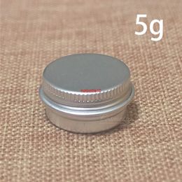 5g Aluminum Jar Empty 5ml Cosmetic Lip Balm Bottle Ointment Eye Cream Sample Travel Packaging Container Screw Cap Free Shippingshipping