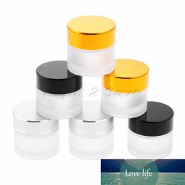 2pcs 10g Glass Cream Jars Cosmetic Facial Cream Empty Bottles Mini Makeup Container Refillable Portable Silver/Golden/Black