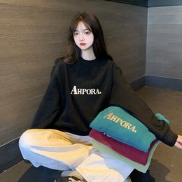 Fashion- Autumn Fried Street Sweater Womens Autumn Clothing Korean Style Loose All-Matching Ins Super Hot Student Long Sleeve