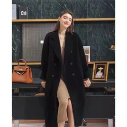 Customized Women's Wool & Blends Winter Women Solid Sashes Double Breasted Woolen Female Thick Warm Outerwears Office Lady Korean Streetwear on Sale