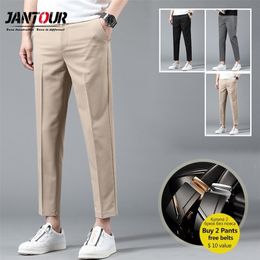 Brand Ankle-Length Pants Men high quality Straight Fit Mens Business Joggers Suits Pant Khaki Stretch Casual Trousers Male 201113