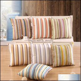 Cushion/Decorative Pillow Home Textiles & Garden Nordic Cushion Ers Super-Soft Decor Striped Veeteen Decorative For Sofa 45X45Cm Case Drop D