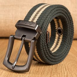 custom waistband Canada - belts Mens needle buckle canvas belts outdoor thick knitted cloth belt lengthening womens student waistband custom length belts glitter2009