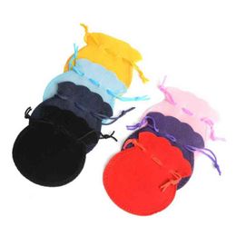 100pcs/lot Fashion 7*8cm 9*12cm Velvet Bag Drawstring Pouch Calabash Candy Gift Packing Bags Wedding Christmas Party Gift Bag H1231
