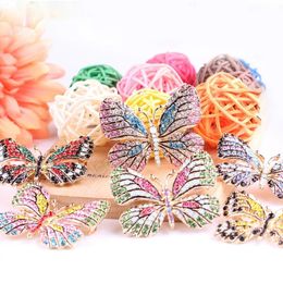 Colourful Rhinestone Butterfly Brooch Beauty Lady Gold Zinc Alloy Crystal Exquisite Butterfly Brooch Wedding Party Gift